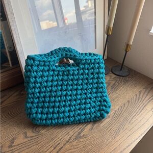 Handcrafted Teal Crochet Bag